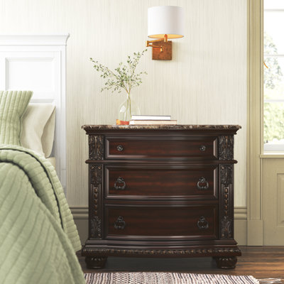 Anndrea 3 Drawer Nightstand in Espresso Lark Manor